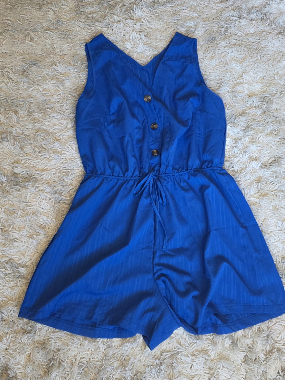 Cobalt Blue Sleeveless Romper - Brand Not Visible